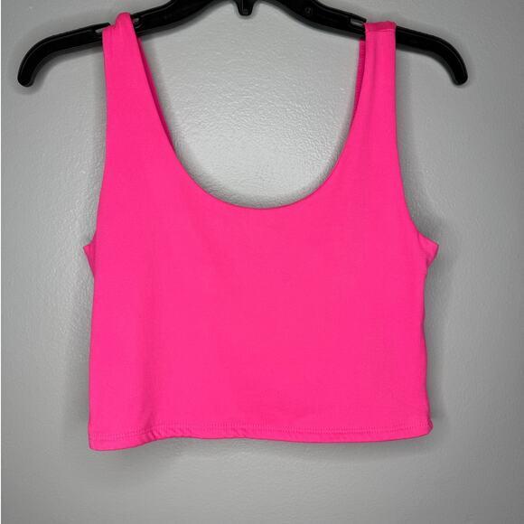 Sincerely Jules Hot Pink Scoop Neck Cropped Tank Top Womens Size Small - Picture 1 of 4
